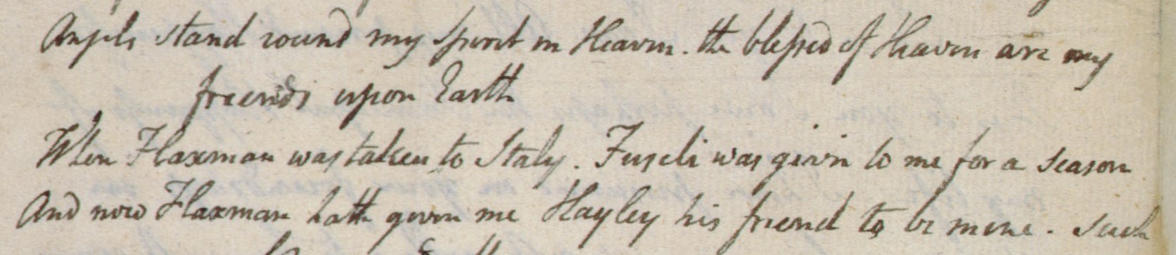 Letter to John Flaxman, 12 September 1800, object 3, detail