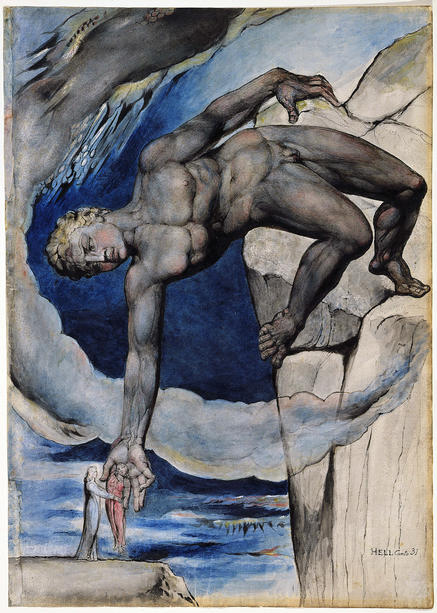 Illustrations to Dante's Divine Comedy, obj. 66, "Antaeus Setting Down Dante and Virgil in the Last Circle of Hell"